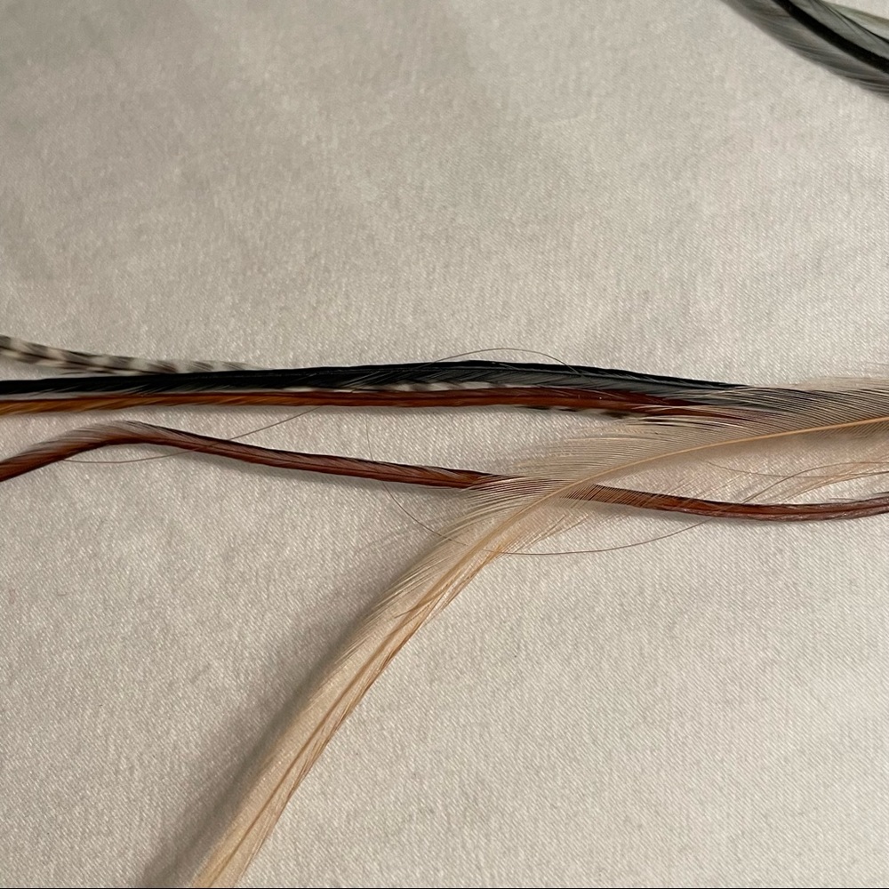Brown boho hair feathers